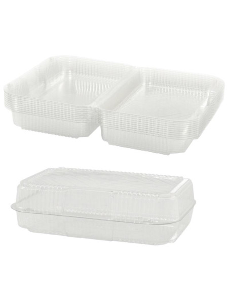 Pojemniki jednorazowe zamykane 18,8x11,9x6cm 10 sztuk