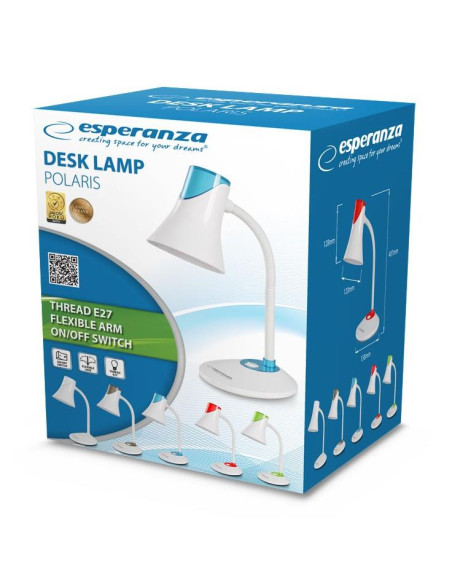 Lampka biurkowa Esperanza Polaris biało/czarna ELD111K
