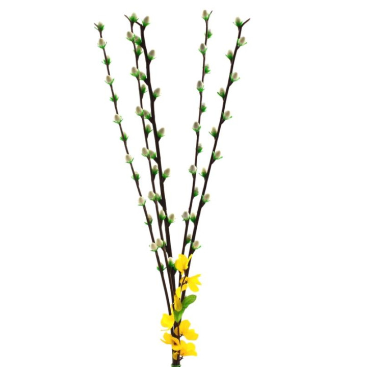 Bazie sztuczne duże 50cm 5 sztuk z listkami VJ4779