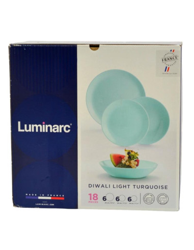 Serwis obiadowy Luminarc Diwali Turkus 18 elementów