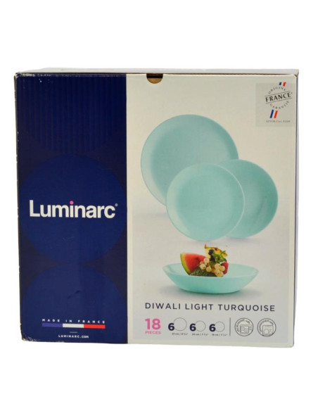 Serwis obiadowy Luminarc Diwali Turkus 18 elementów