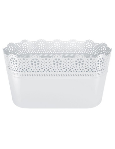 Doniczka Lace biała 28x14x15cm DLAC285