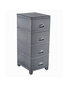 Regał Rattan Turan 4 szuflady antracyt 37,5 x 44,5 x 94 cm