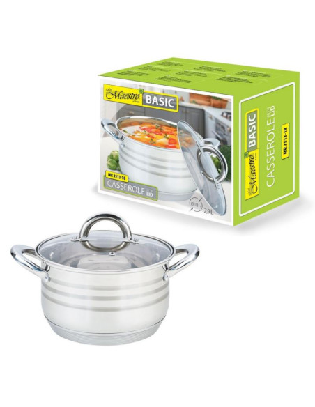 Garnek 18cm 2,9L z pokrywką Maestro MR-3513