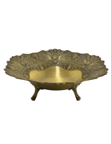 Patera plater/złoty nóżki 23cm 466-8200