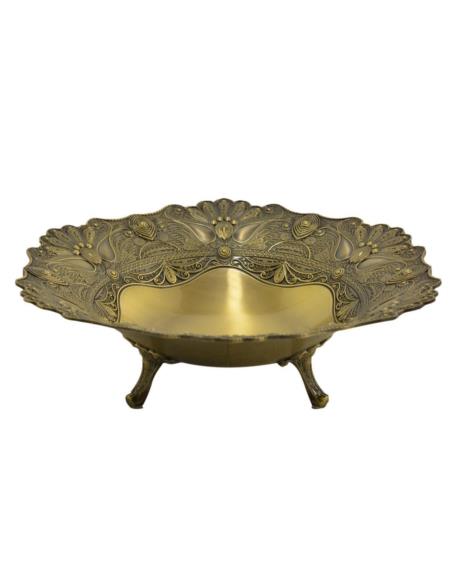 Patera plater/złoty nóżki 23cm 466-8200