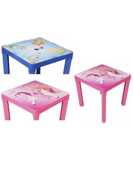 Stolik plastikowy 46x46x42 dla dzieci z motyw mix
