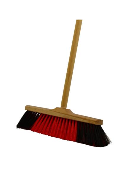 Szczotka do zamiatania drewno 30cm nylon +kij A 07-122 mix