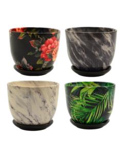 Doniczka ceramiczna Baryłka 2 13x16cm mix 2