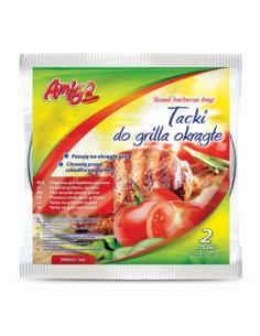 Tacki aluminiowe do grila okrągłe 34cm 2 sztuki