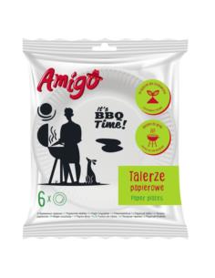 Talerze papierowe 18cm 6 sztuk Amigo