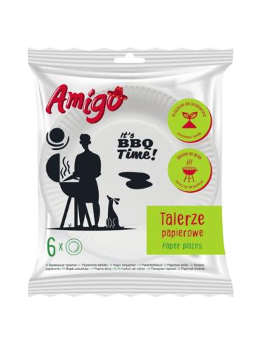 Talerze papierowe 18cm 6 sztuk Amigo