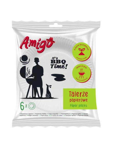 Talerze papierowe 18cm 6 sztuk Amigo