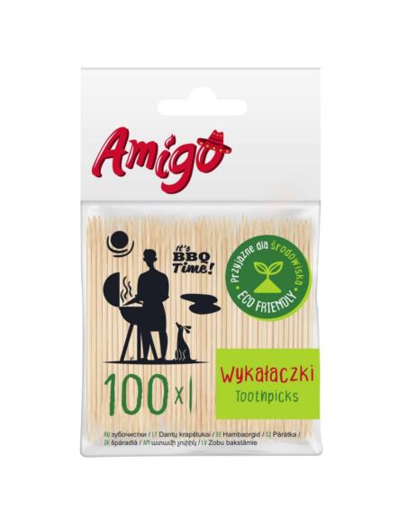 Wykałaczki 100 sztuk woreczek Amigo 6198