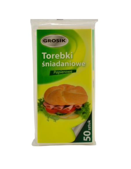 Torebki śniadaniowe papierowe 10x21cm 50szt