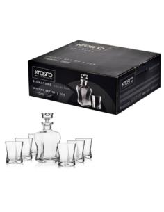 Karafka +6 szklanek 290ml do whisky Krosno Signatury 500ml