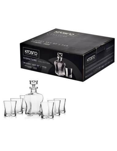 Karafka +6 szklanek 290ml do whisky Krosno Signatury 500ml