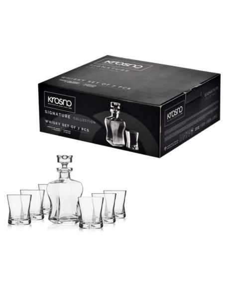 Karafka +6 szklanek 290ml do whisky Krosno Signatury 500ml