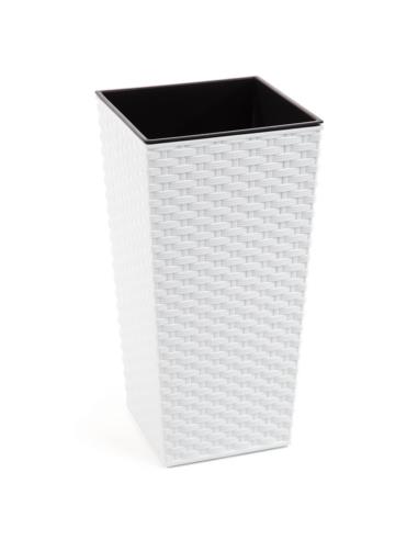 Doniczka Finezja ratan 25cm h:46,5cm biała 573
