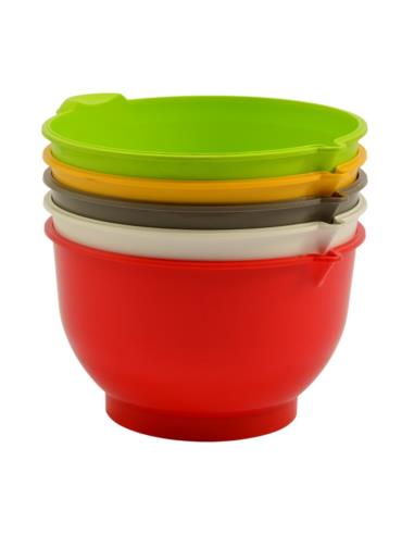 Miska plastikowa  3,5L okrągła z wylewką h:14cm mix