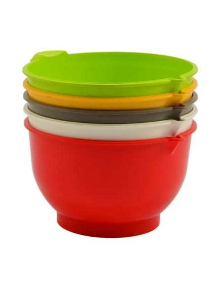 Miska plastikowa  3,5L okrągła z wylewką h:14cm mix