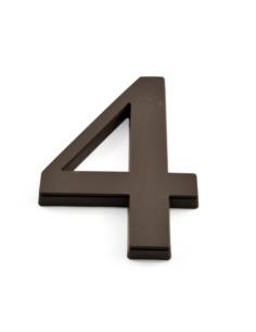 Cyfra "4" 19cm brązowa tworzywo sztuczne
