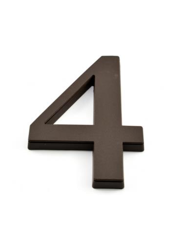 Cyfra "4" 19cm brązowa tworzywo sztuczne