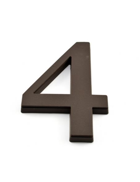 Cyfra "4" 19cm brązowa tworzywo sztuczne