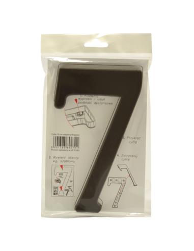 Cyfra "7" 19cm brązowa tworzywo sztuczne
