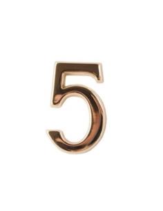 Cyfra "5" 5cm złota lakier samoprzylepna
