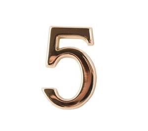 Cyfra "5" 5cm złota lakier samoprzylepna