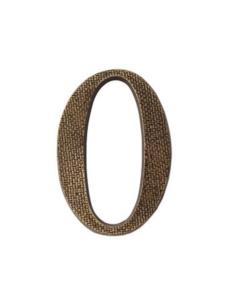 Cyfra "0" 19cm patyna struktura