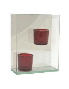 Świecznik szklany 2szt Red Light tea light