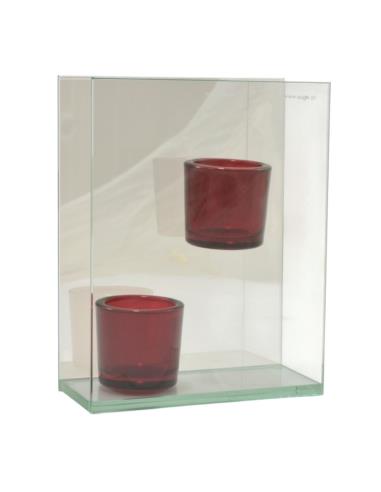 Świecznik szklany 2szt Red Light tea light