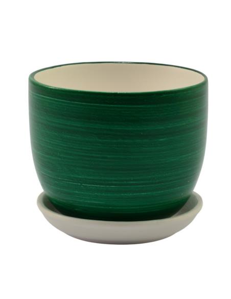 Doniczka ceramiczna z podstawką Classic 14 12,5x11cm mix