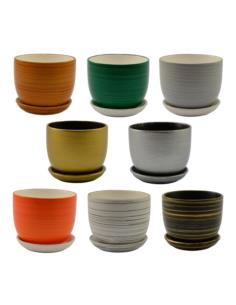 Doniczka ceramiczna z podstawką Classic 14 12,5x11cm mix 2