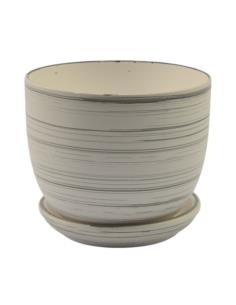 Doniczka ceramiczna z podstawką Classic 17 15x13cm mix