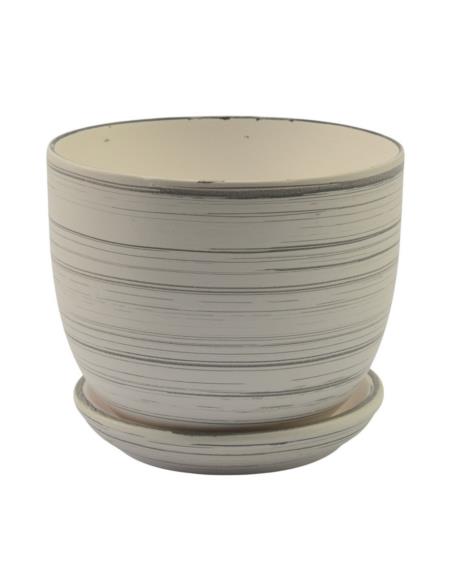 Doniczka ceramiczna z podstawką Classic 17 15x13cm mix