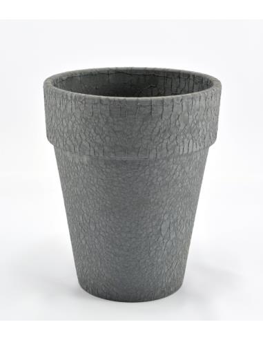 Donica ceramiczna z podstawką 26cm Lizard XL grafit
