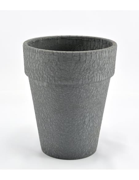 Donica ceramiczna z podstawką 26cm Lizard XL grafit