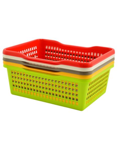 Koszyk plastikowy "4" 27x36x13cm 640-00 mix kolorów