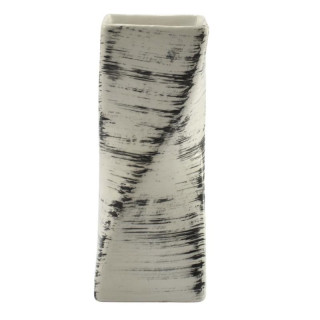 Wazon ceramiczny skrętny biało-czarny 18,5x7cm W16