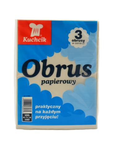 Obrus papierowy 100x140cm biały 3 sztuki