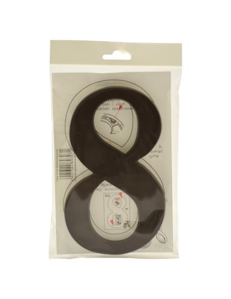 Cyfra "8" 19cm brązowa tworzywo sztuczne