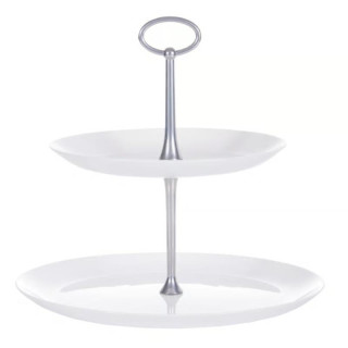 Patera 2-pozycyjna szklana Valencia biała Ambition