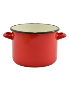 Garnek emalia 20cm wysoki czerwony