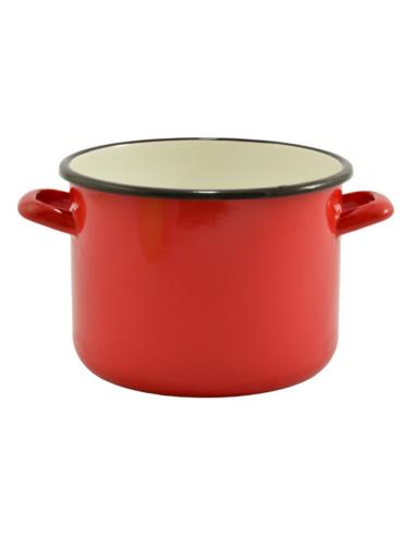 Garnek emalia 20cm wysoki czerwony