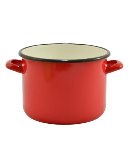Garnek emalia 20cm wysoki czerwony