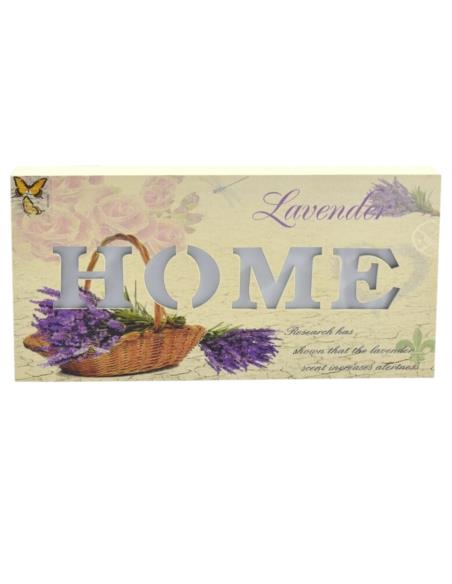 Obrazek 23x12cm świecący Home lavenda