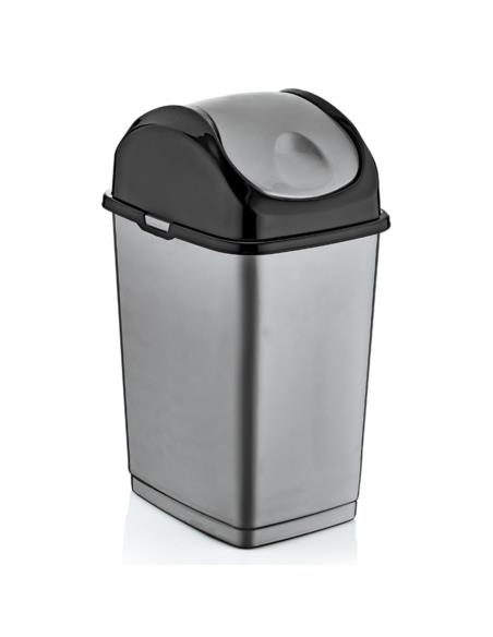 Kosz na śmieci Slim 35L uchylny srebrny